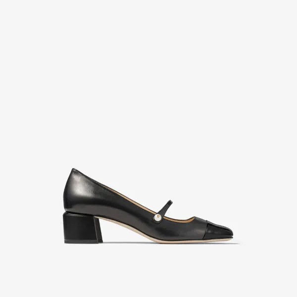 Кожаные туфли на каблуке Elisa на блочном каблуке Jimmy Choo, черный