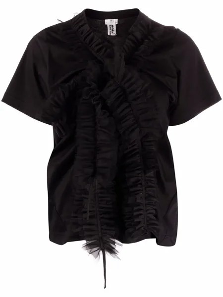 Comme Des Garçons Noir Kei Ninomiya блузка асимметричного кроя с оборками