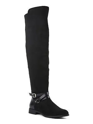 XOXO Женские черные эластичные ботинки с пряжкой и круглым носком на молнии с акцентом Темзы 5,5
