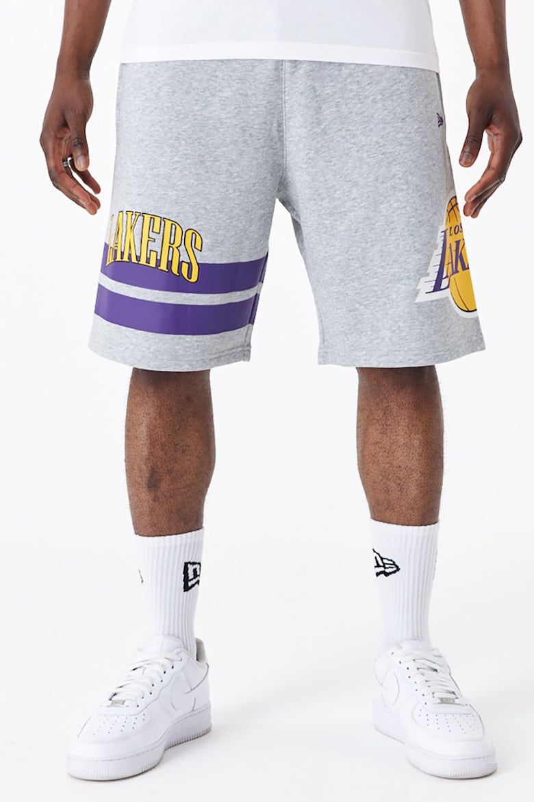 Шорты с логотипом LA Lakers и карманами New Era, серый