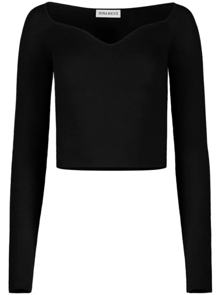 Nina Ricci топ с вырезом в форме сердца, черный