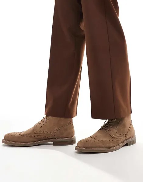 Замшевые ботинки броги со шнуровкой ASOS DESIGN