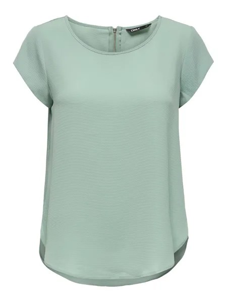 Блуза ONLY Einfarbige Kurzarm T Shirt Oberteil ONLVIC, мятный