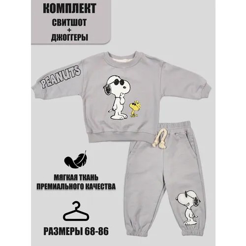 Комплект одежды , размер 74, серый