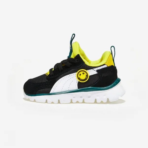 Слипоны Puma WR Flex Smiley World Infant (Puma Black-Puma White-Ярко-желтый)