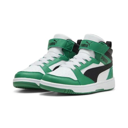 Кеды PUMA Rebound V6 Mid Sneakers Kids, размер 31.5, зеленый