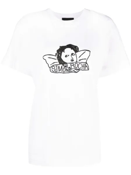 Simone Rocha футболка с графичным принтом, белый