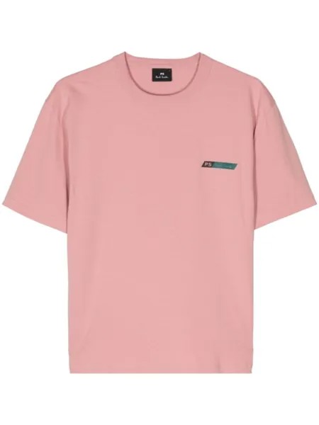 Футболка PS Paul Smith из эластичного хлопка с логотипом Slant, розовый