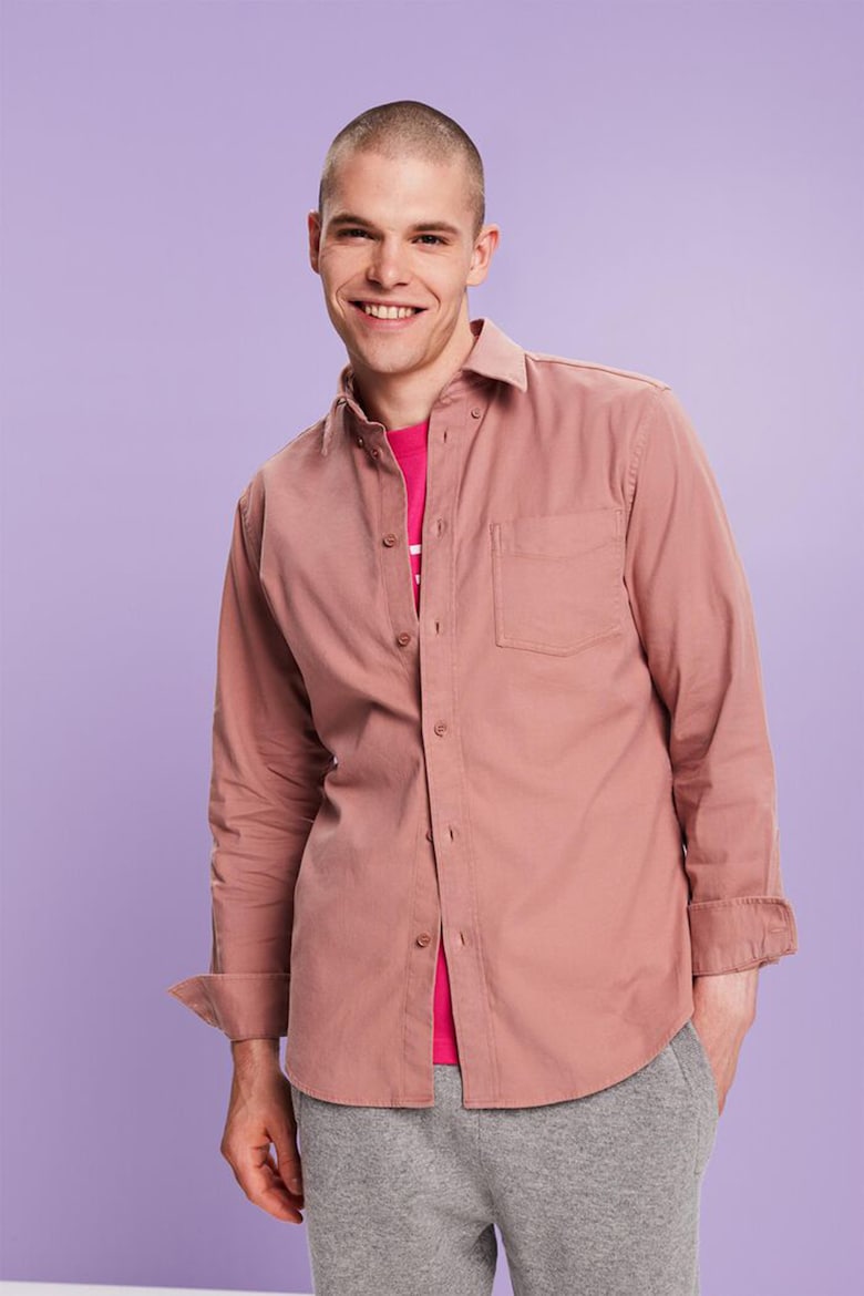 Рубашка стандартного кроя и нагрудным карманом Esprit, розовый