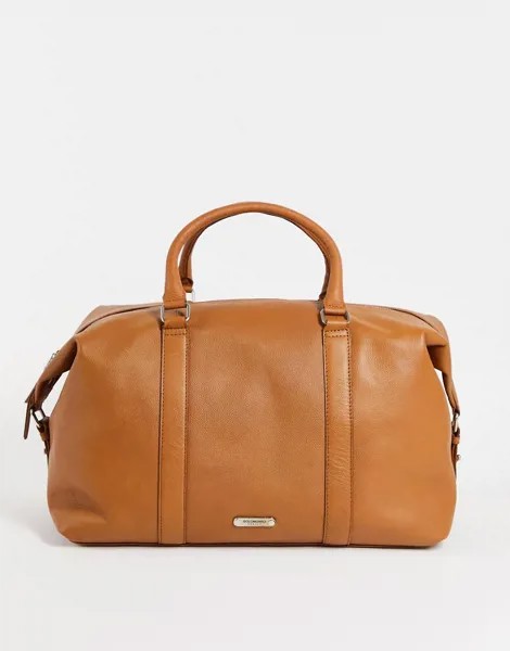 Светло-коричневая спортивная сумка из мягкой зернистой кожи Bolongaro Trevor-Коричневый цвет