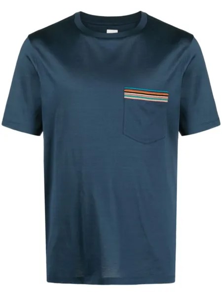Paul Smith футболка с отделкой в полоску, синий