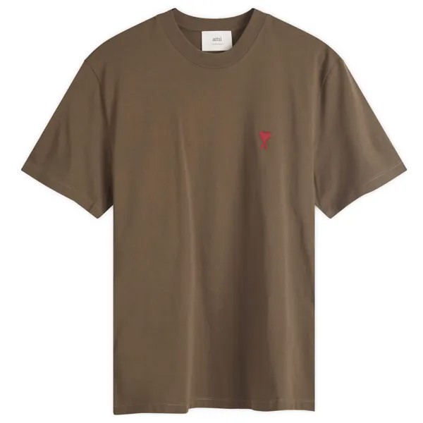 Футболка Ami Paris Small A Heart T-Shirt, цвет Dark Coffee