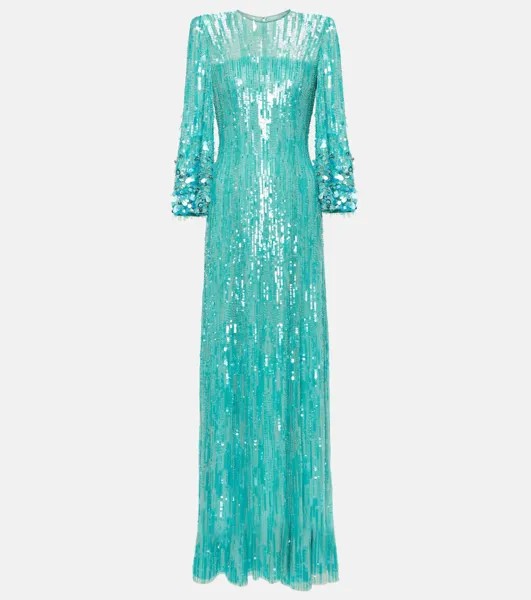 Декорированное платье nymph Jenny Packham, синий