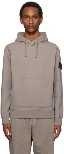 Серый худи с нашивками Stone Island, цвет Dove gray