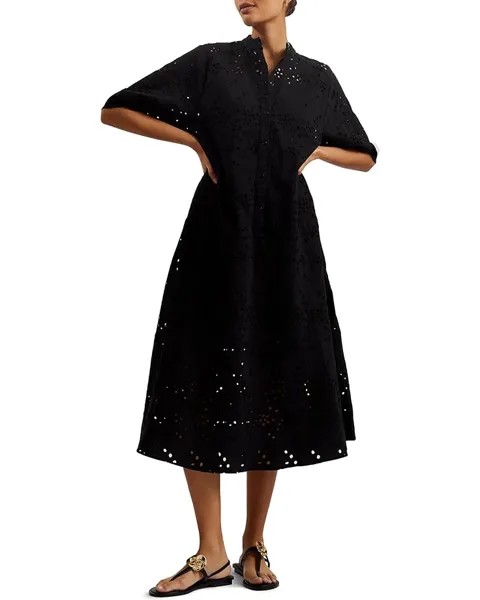 Платье Ted Baker Nikaia Oversized Broderie, черный
