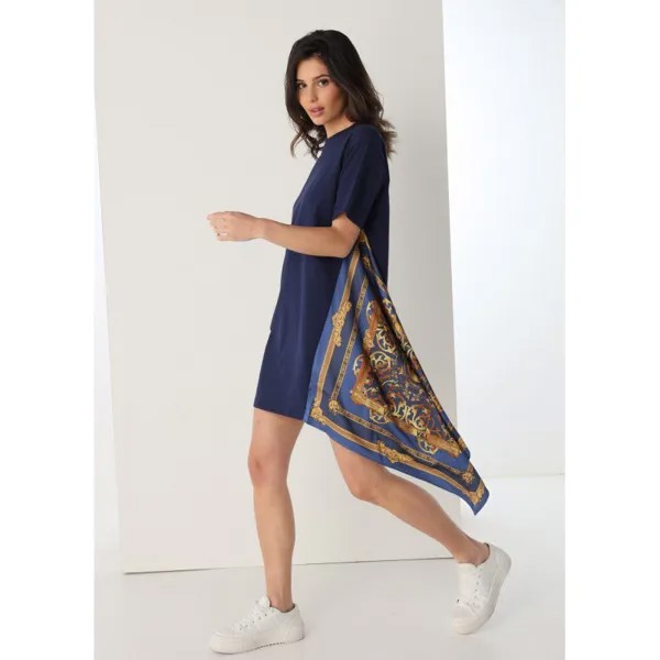 Платье Victorio & Lucchino 134653-3574-725 Side Print Short Sleeve Short, синий