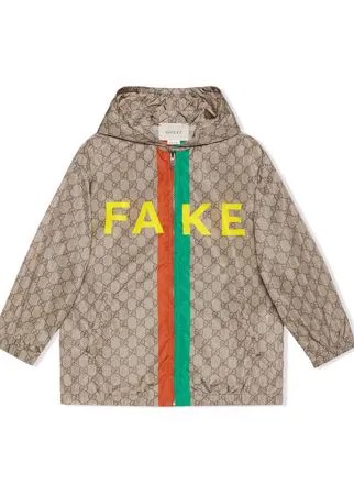 Gucci Kids куртка с принтом Fake/Not