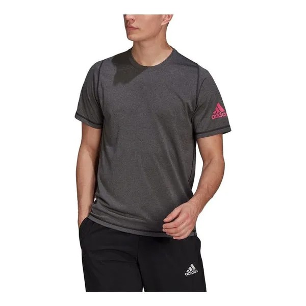 Футболка Adidas FreeLift Ultimate AEROREADY Designed 2 Move Sport T-shirt 'Black Melange Pink', черный