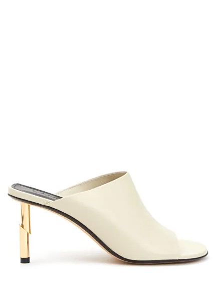 Кремовые женские кожаные тапочки Lanvin