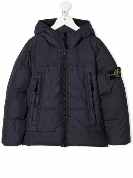 Stone Island Junior пуховик на молнии с капюшоном