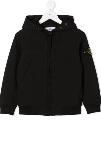 Stone Island Junior куртка с капюшоном и нашивкой-логотипом