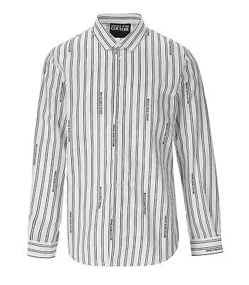 Versace Jeans Couture Logo Stripes White Shirt Man