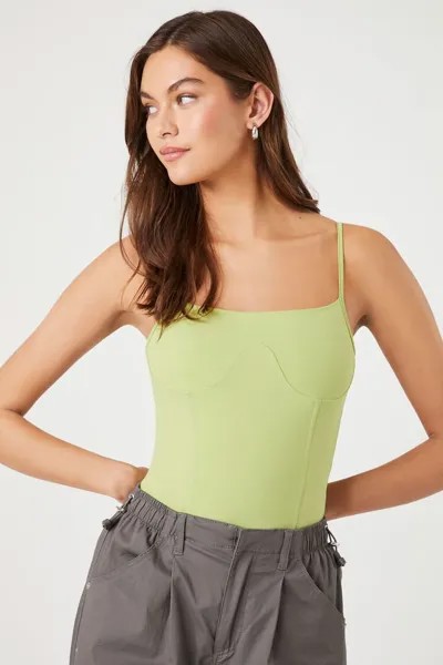 Боди Contour Bustier на бретельках Forever 21, шалфей