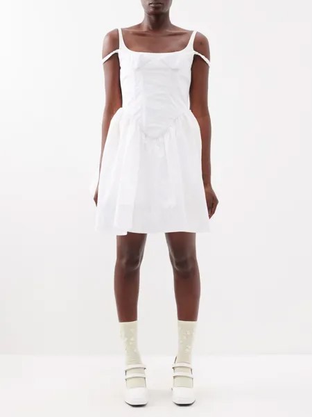 Корсетное платье мини из тафты SHUSHU/TONG, белый