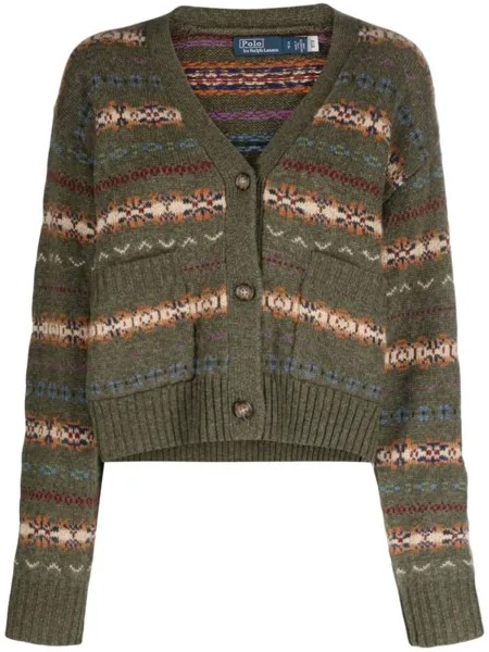 Polo Ralph Lauren кардиган с узором, зеленый