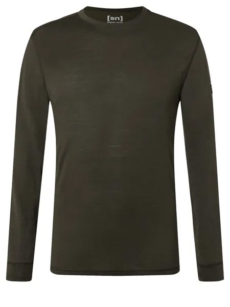 Лонгслив super.natural Merino, зеленый