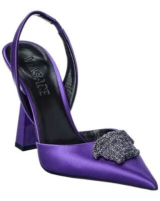 Versace La Medusa Атласные туфли с открытой пяткой женские фиолетовые 37,5