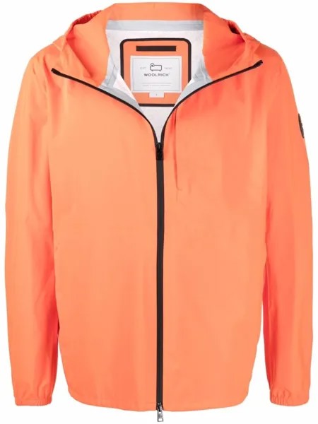 Woolrich куртка с капюшоном и логотипом, оранжевый