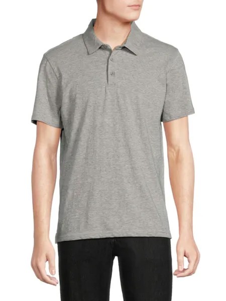 Поло с принтом Saks Fifth Avenue, цвет Heather Grey