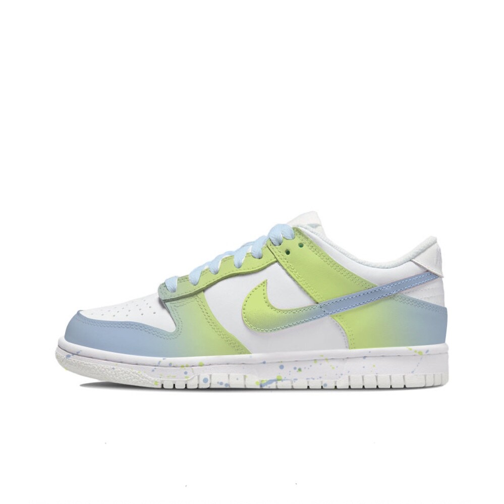 Кроссовки Nike Dunk Skateboarding Shoes Women's Low-top Eveblue/Techgreen/Iolite, зеленый