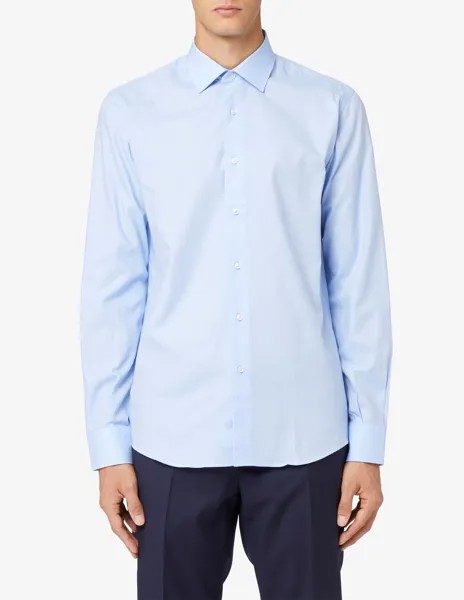 Рубашка Regular Class с микро узором Sartoria Italiana, светло-синий