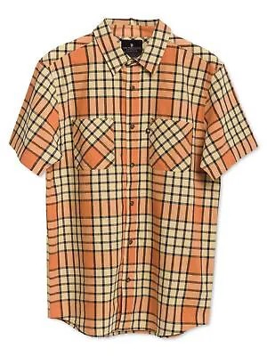 Мужская рубашка на пуговицах в клетку JUNK FOOD Kaine оранжевая, M
