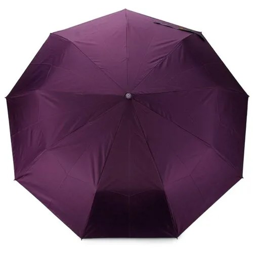 Зонт Dolphin, полуавтомат, 3 сложения, купол 100 см., 9 спиц, чехол в комплекте, для женщин, фиолетовый