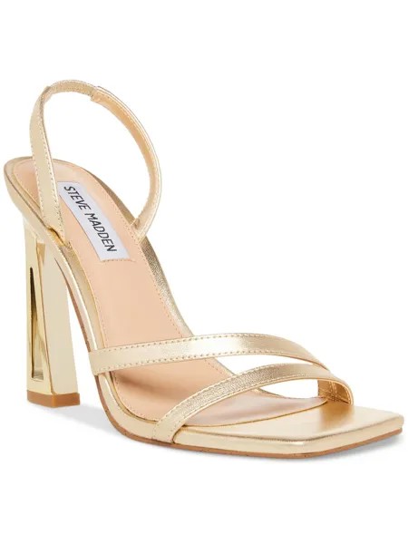 Женские кожаные нарядные туфли Force на пятке с открытой пяткой Steve Madden, цвет Gold Leather