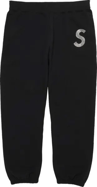 Спортивные брюки Supreme x Swarovski S Logo Sweatpant 'Black', черный