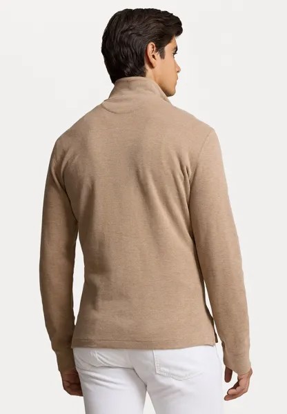 Вязаный свитер ESTATE-RIB QUARTER-ZIP PULLOVER Ralph Lauren, серо-коричневый