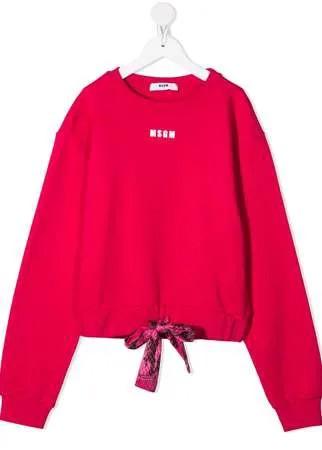 MSGM Kids толстовка с логотипом и завязками