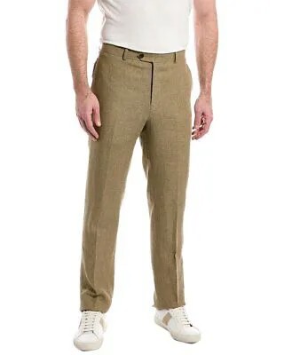 Мужские льняные брюки Brooks Brothers Regent Fit коричневые 34 32