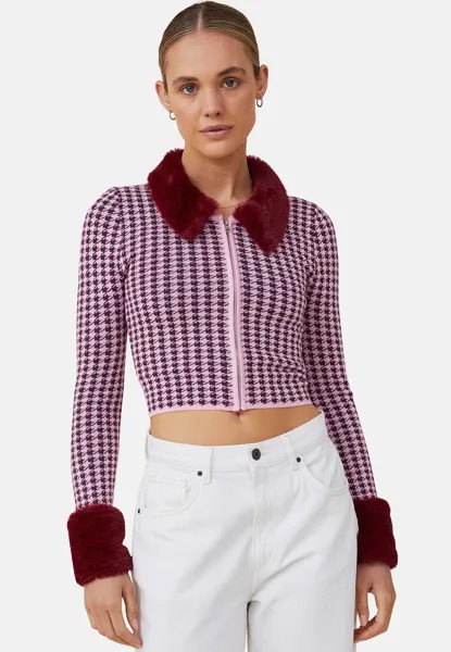 Кардиган Holly Houndstooth Micro Sweet Cotton On, цвет holly houndstooth micro sweet mauve