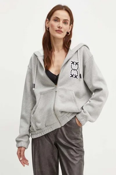 Хлопковая толстовка Pinko, серый