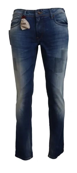 Джинсы RE-HASH Синие потертые хлопковые облегающие повседневные джинсовые брюки IT48/W34/M 260 долларов США