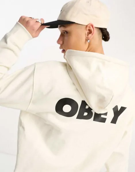 Белая толстовка с логотипом Obey