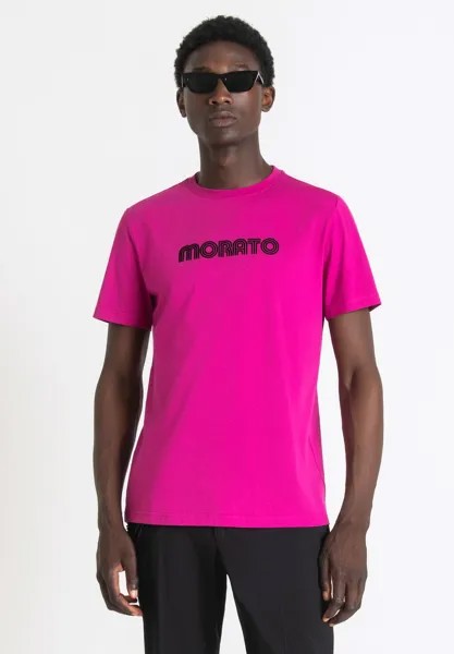 Футболка с принтом Slim Fit T-Shirt Antony Morato, цвет magenta