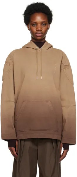 Коричнево-серо-коричневая стеганая худи Sunfade Dion Lee