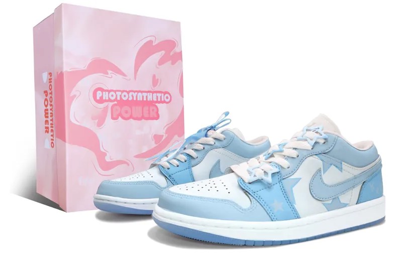 Кроссовки Air Jordan 1 Vintage Basketball Shoes Women's Low-top Blue/white, синий