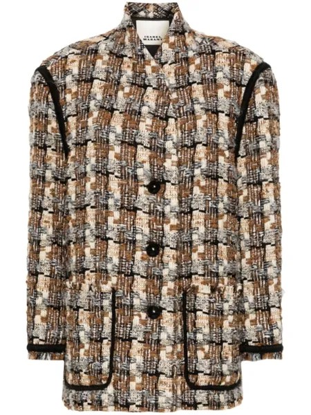 ISABEL MARANT твидовое пальто Elanore, коричневый